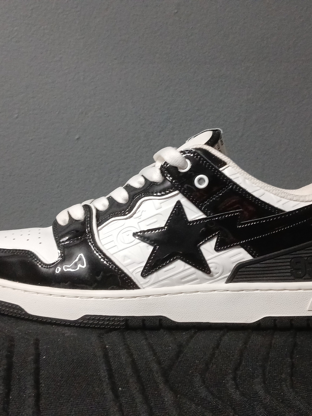 Bape Sk8 Sta Black & White Star Accent Low-Top Sneaker